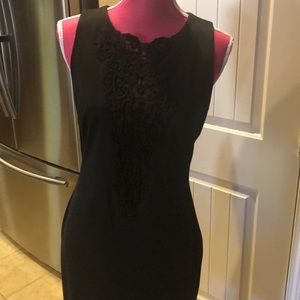 Black dress with back cut out and lace front